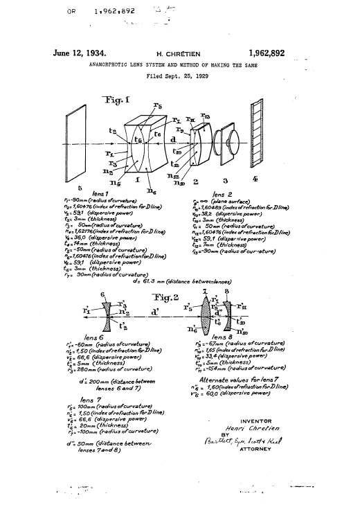 Chretien US patent 1929