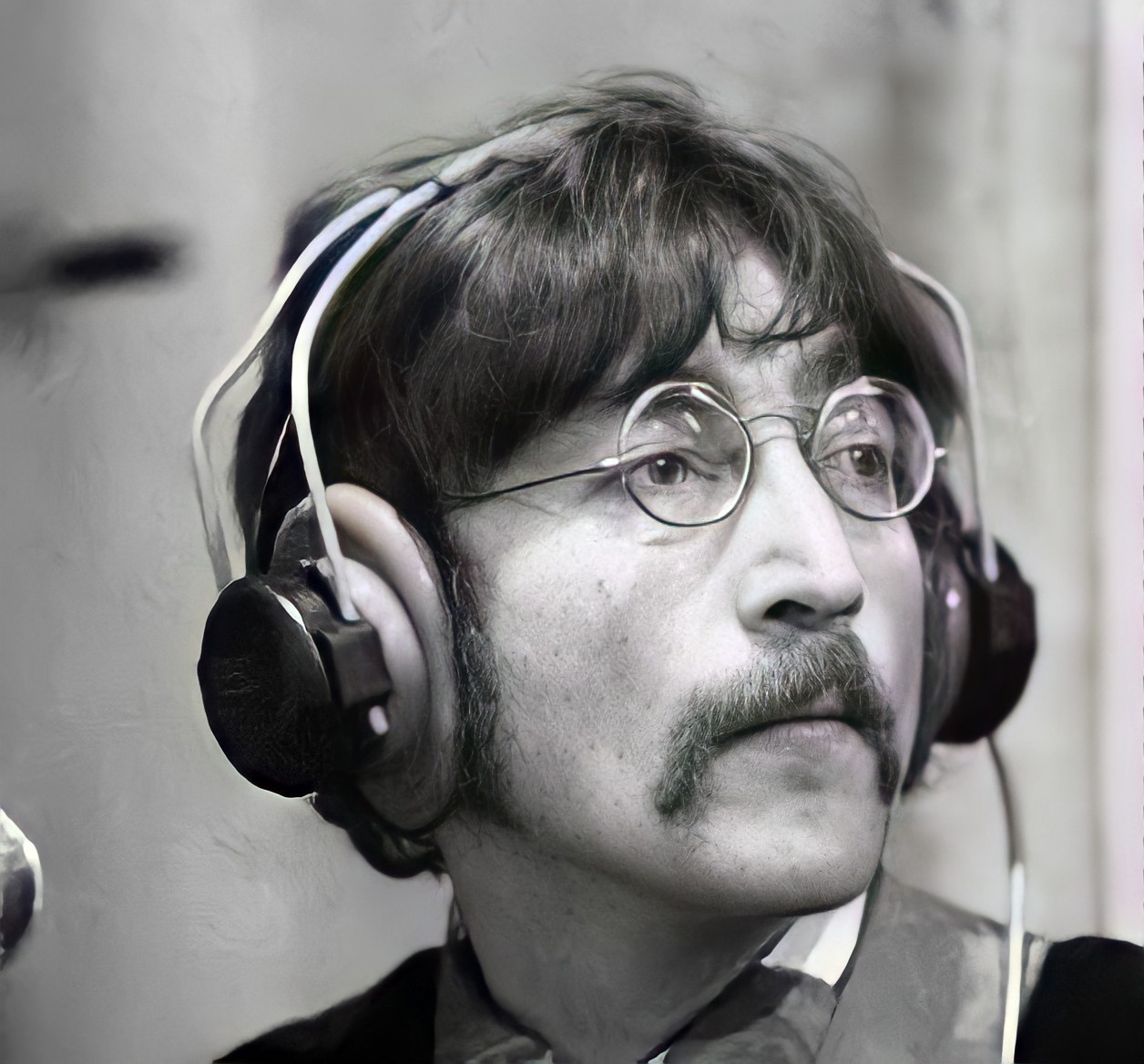 John Lennon with S.G.Brown headphones