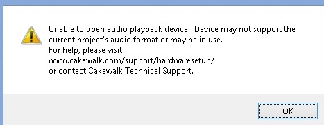 audio driver error sonar 7